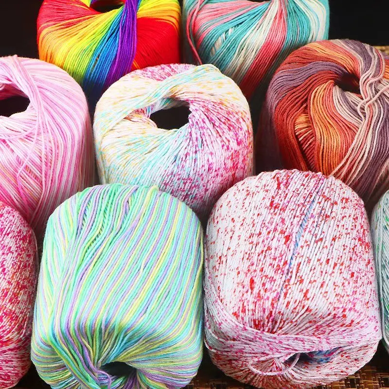 Popular selling in Europe market 100 crochet cotton yarn environmentally friendly dyed for baby