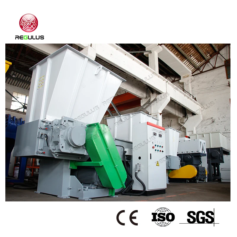 Shredding Recycling Plastic PE Materials Crates Boxes Buckets Pipes Pallets Single Shaft Shredder Machine