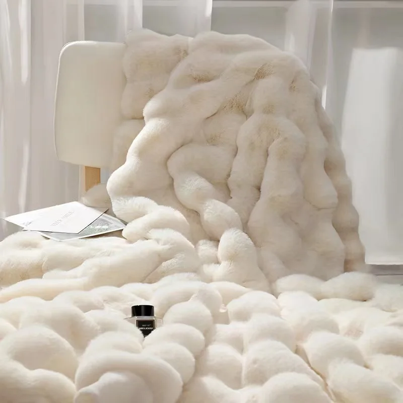 Imitation Rabbit Fur Plush Blanket Winter Luxury Warm Sofa Cover High Quality Throw Blanket
