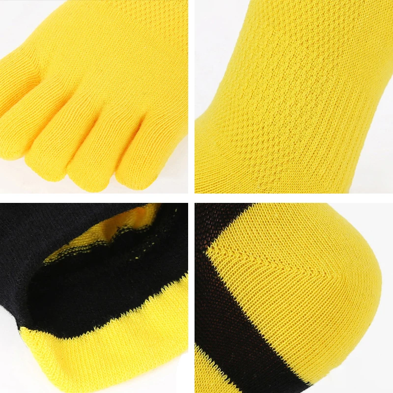 High quality cotton breathable mesh summer five fingers toe sock for men
