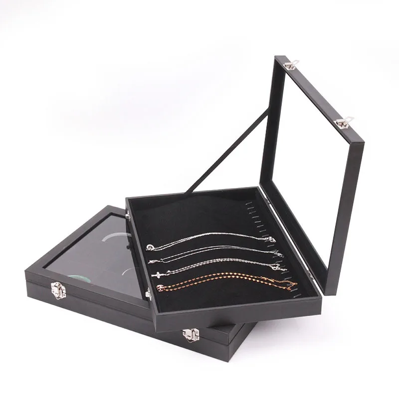 Black Velvet 12 Styles Jewelry Show Case Box for Rings Necklace Bracelet Pendant Earrings Jewelry Accessories