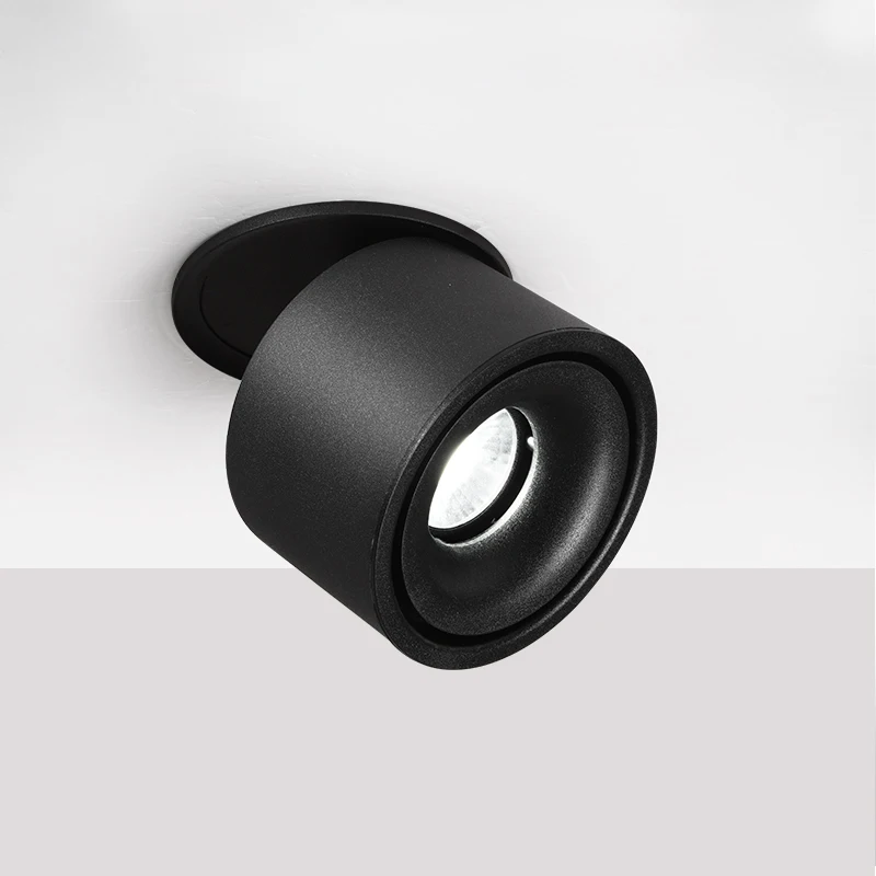 12W Recessed COB LED Down Light Aluminum Sandy Black White Embedded Ceiling Spot Light Lamp