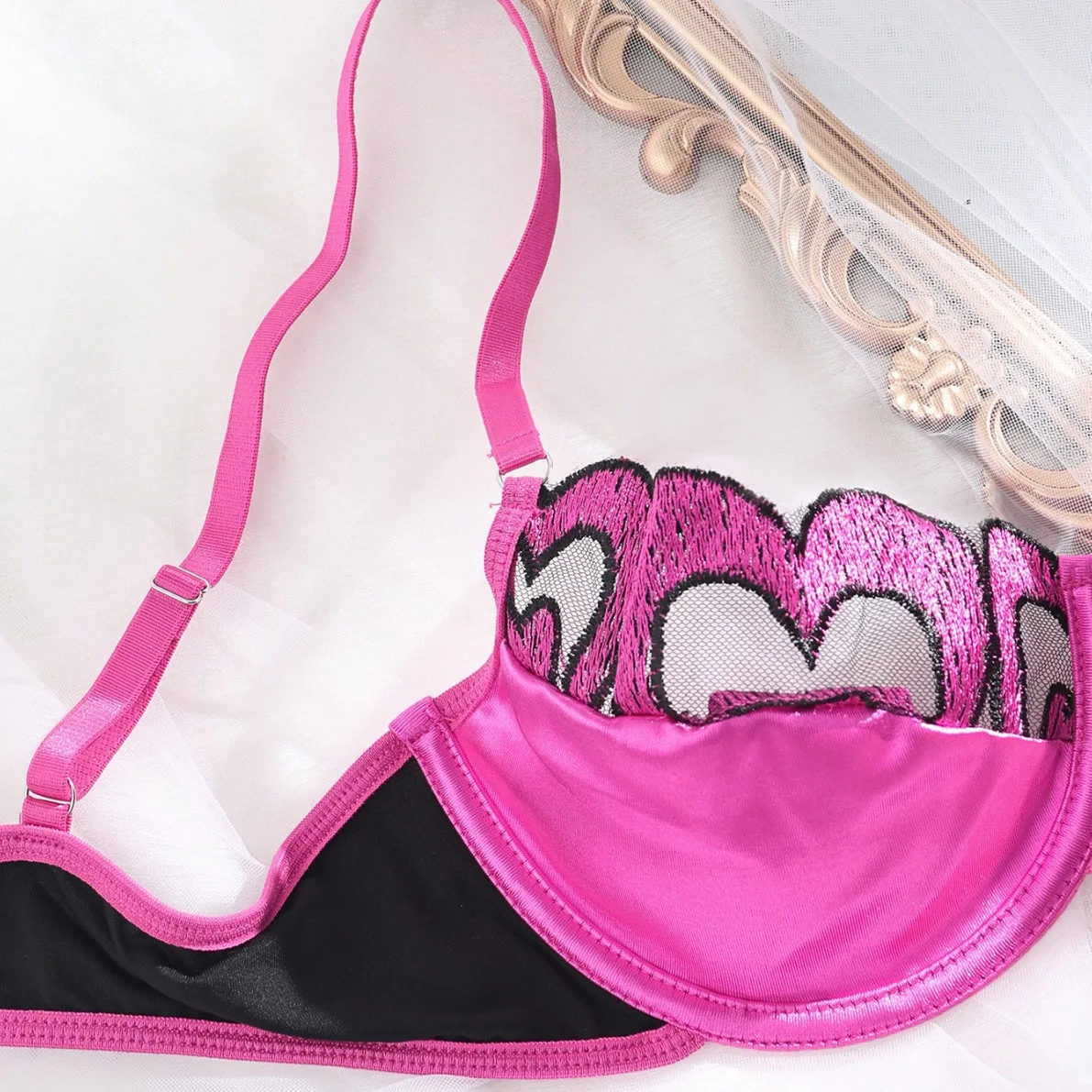 Custom Color Size Hollow Bandage Ring Ring Mesh Handmade Heavy Work Complex Bra Panties Womens Lingerie Sexy Underwear Sets