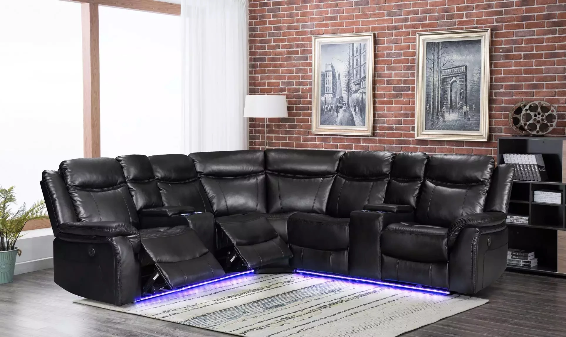 2022 Best selling sectional sofa with power recliner and LED leg