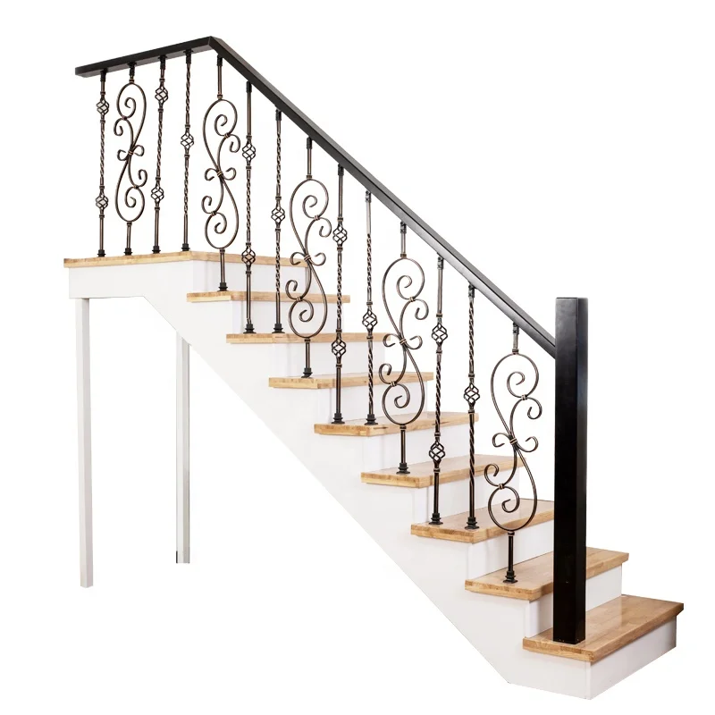 Modern Popular Style  Wrought Iron Railing for Stairs /Balcony / Decking Balustrades Handrail Simple design