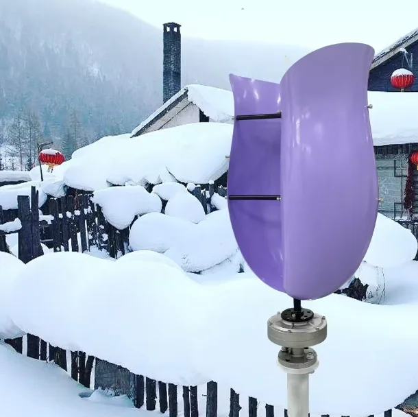 Tulip Type Wind Turbine Household 1kw Vertical Axis Wind Power Turbine 3 Phase Ac Maglev Generator Rooftop Wind Generator