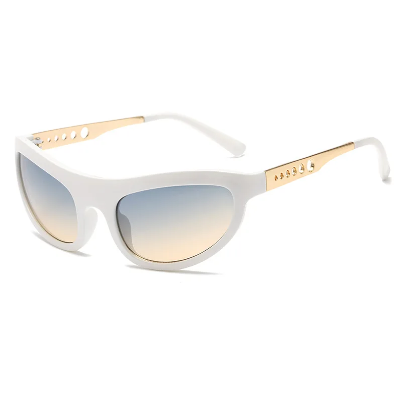 S23246 Uv400 Ladies Glasses Alien Hollow Retro Sunglasses Vintage Metal 2024 Wholesale Luxury Designer Wholesale Y2k Sunglasses