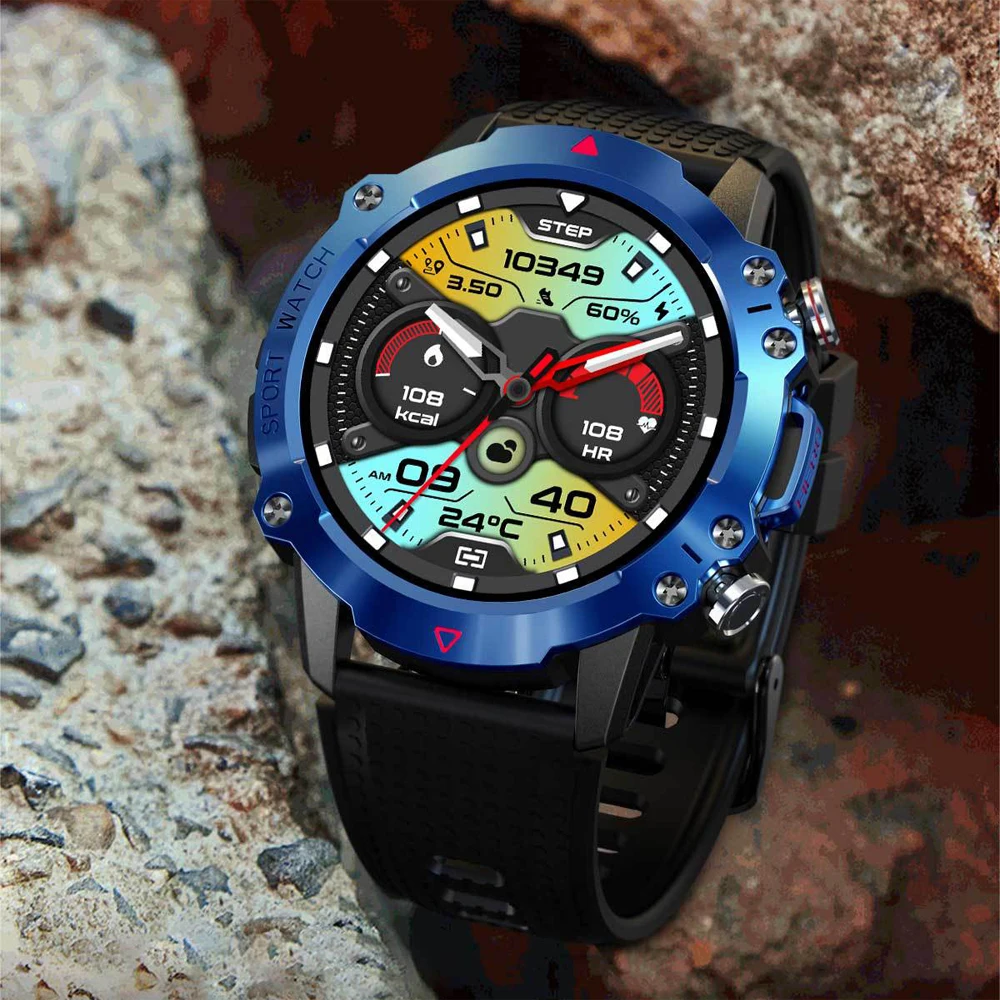 Newest Men Smart Watch KR10 Outdoor Touch Screen Sport Smartwatch 450mAh Long Battery Life Fitness Tracker Smart Watch