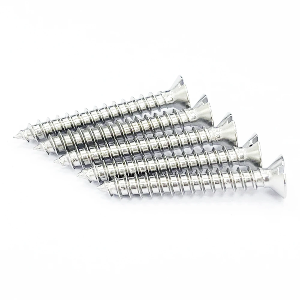 Stainless Steel Flat Head Screws Slotted Countersunk Head Self-tapping Screws Wood screw