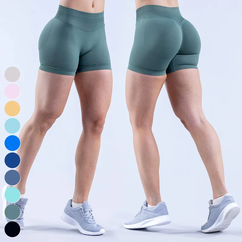 Breathable Quick Dry High Elastic Scrunch Butt Sports Shorts Low Waist Short Gym Fitness Leggings Seamless Yoga Shorts Women