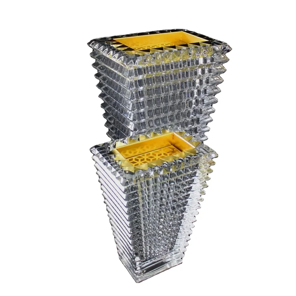 Hot latest luxury style  24% pbo crystal flower vase  incense burner  decorative for home villa office ornament