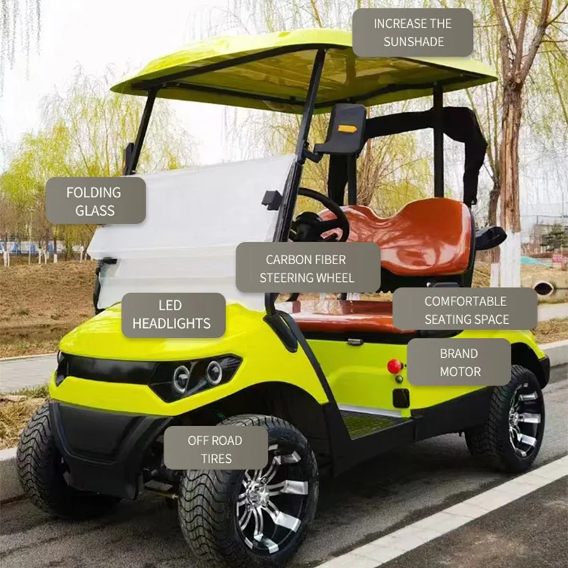 2 4 6 8 seater golf cart sightseeing cart steel frame injection molded shell infinite speed system new energy golf cart