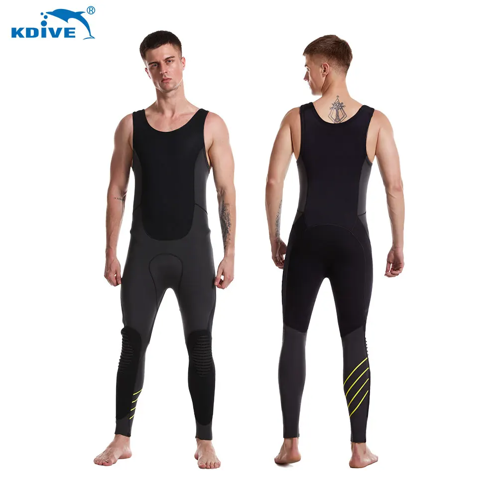 KDIVE Wholesale Customized 3mm Neoprene Snorkeling Suit Super Stretch Diving Surfing Longjohn Wetsuit for Man