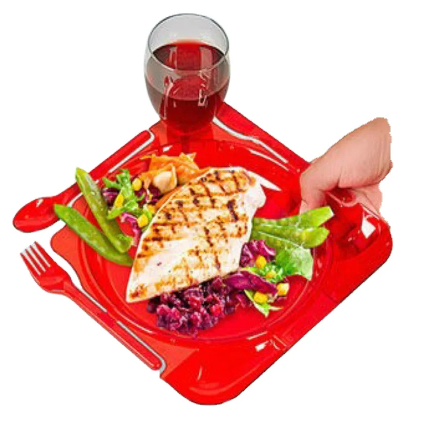 Party plates snap off utensils  20056-1