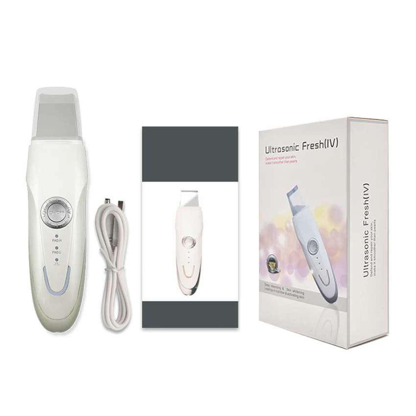 Factory Portable Ion Ultrasound Facial Spatula Face Peeling Ultrasonic Skin Scrubber Ultrasonic Face Scrubber