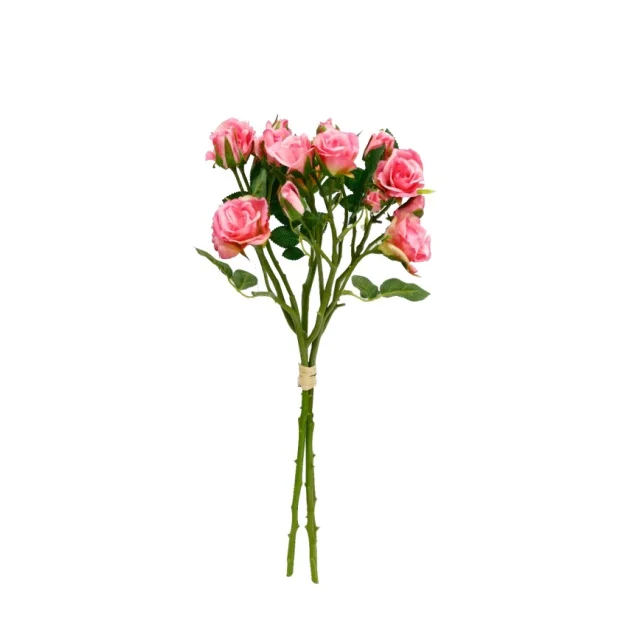 New 18 Heads Stem Artificial Silk Miniature Wild Rose Flowers For Decoration