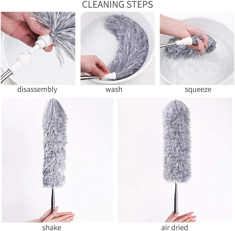 OEM Adjustable  Microfiber Duster  telescopic pole Feather Fan Keyboard Feather Computer Car Cleaning Brush