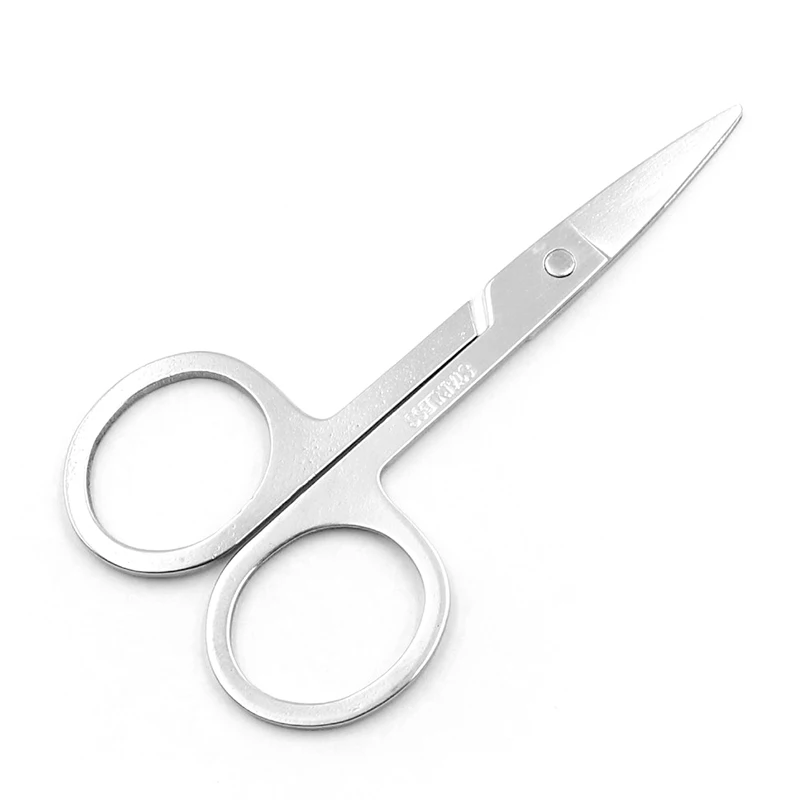 Private Label Beauty Tool Manicure Scissor Medical Stainless Steel Eye Brow Lash Silver Eyelash Eyebrow Scissor