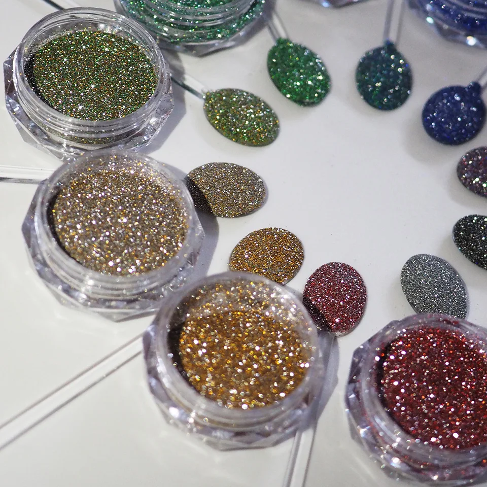 JY Wholesale Fine Flashing Crystal Diamond Mirror Powder in Green Red Blue for Enhancing Nail Art