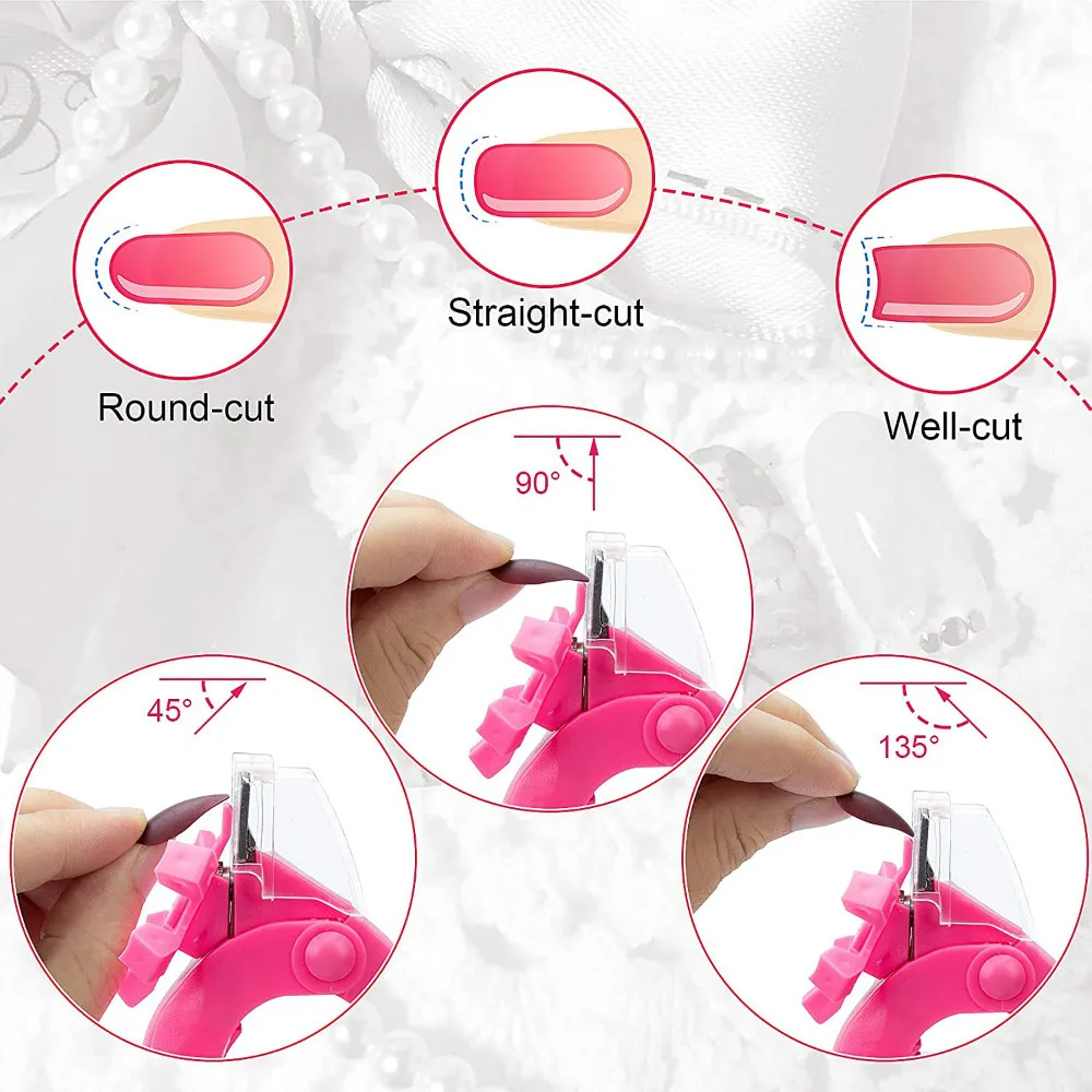 Professional Stainless Steel Adjustable Nail Art Clipper Measuring Dial U Word Nail Tip Cutter