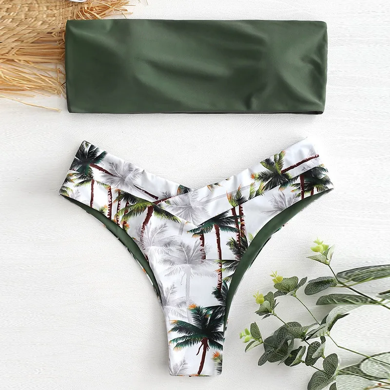 Fashion Show Sexy Two Pieces Swimwear Off Shoulder Young Girl Fitness Bikinis Transparents Bathe Suits