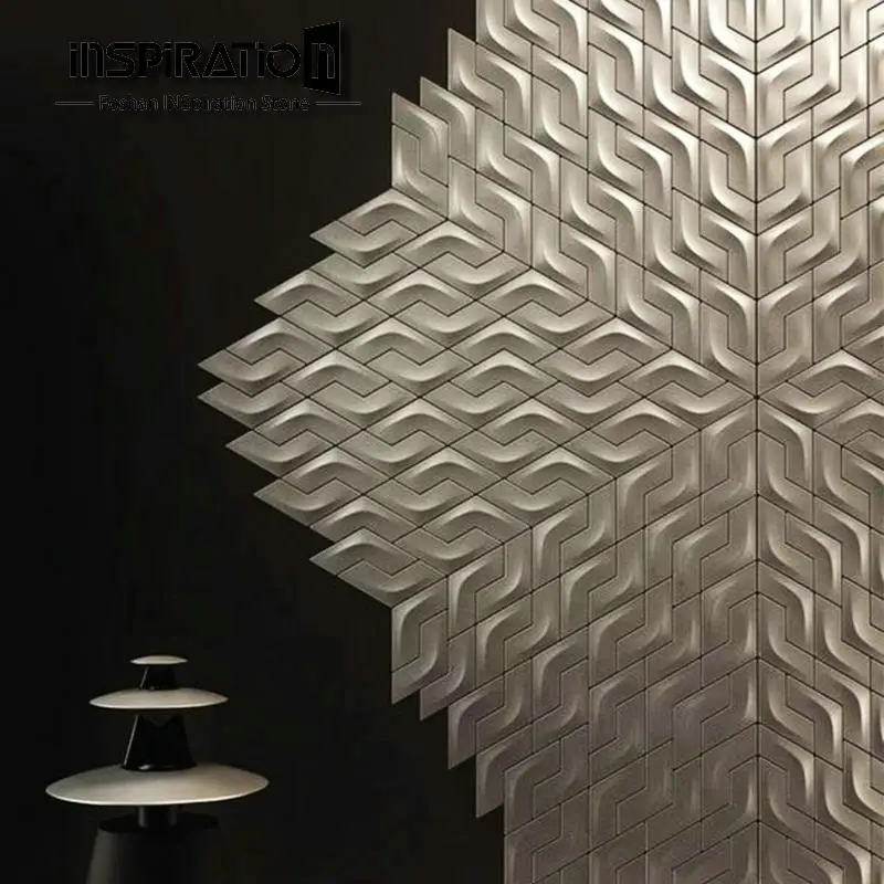 Exterior GFRC Wall Cladding For House Elevations And Gypsum Wave 3D Wall Panels