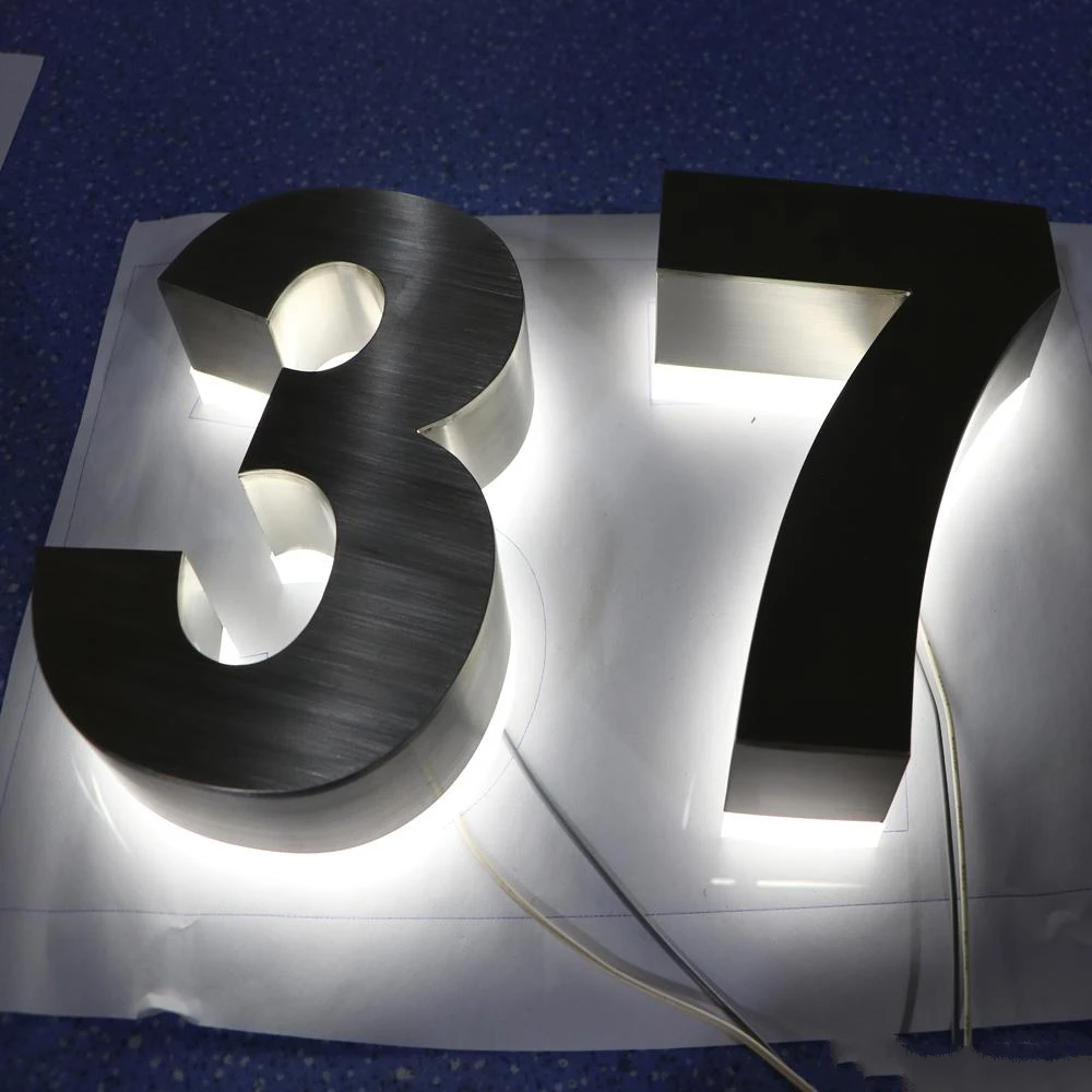 
Custom led alphabet letter stainless steel backlit 3d led letter light for room hotel 
