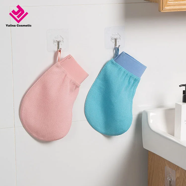 Wholesale custom logo baby Exfoliating Shower Bath Sponge mitten for bathroom (1600433506843)