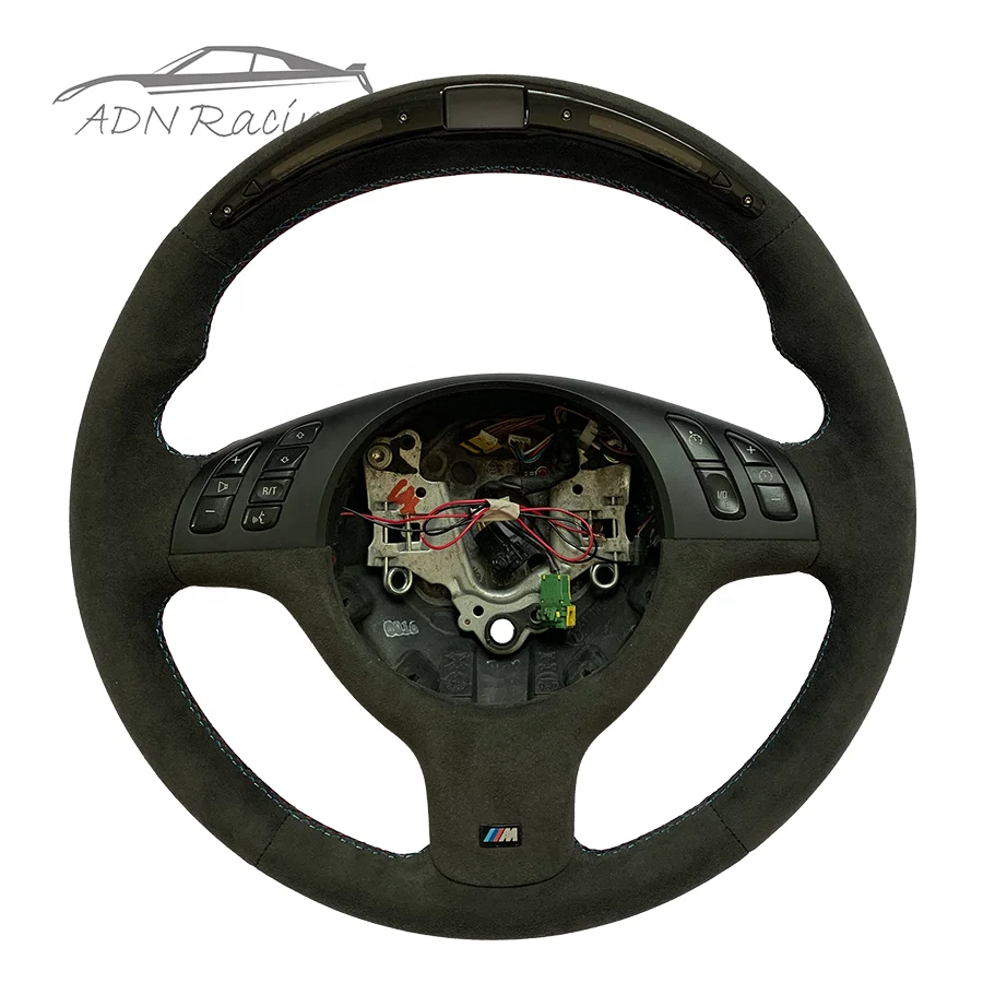 E39 M5 Full AL.CANTARA Steering Wheel With LED Shift lights Steering Wheel For BMW E39 M5 E46 M3