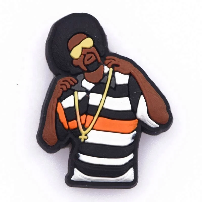 Popular Hip-hop star GRUPO FIRME Clog charms Rapper shoes charms Rocker Clog charms fast shipping PVC shoes buckle for clog