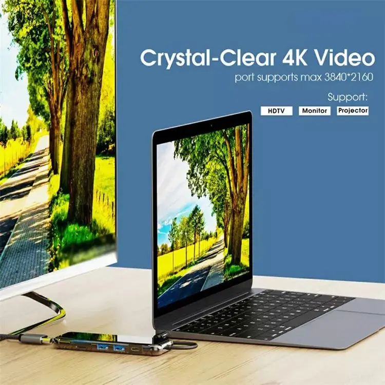 USB 3.0 Hub 6 Port Expander Adapter Multi USB Splitter USB-Hub Card Reader Dock Station For PC