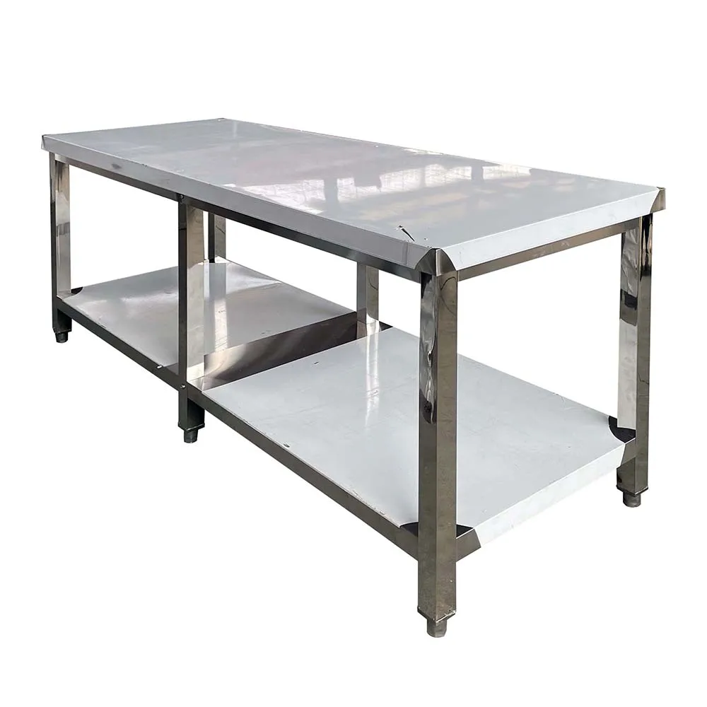Hotel restaurant equipment square leg 6 leg kitchen table stainless steel work table