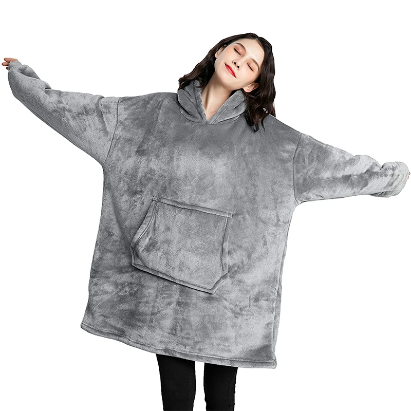 
GUTSBOX Blank Hoodie Sherpa Fleece Hoodies Super Soft Warm Comfy Plush Hooded Blanket For Adult Women Men Kids Sherpa 