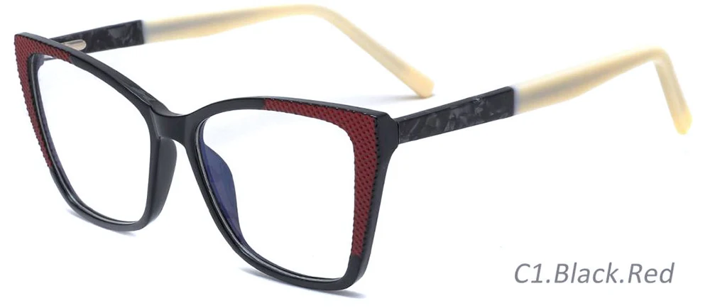 Modern spectacle frames women cat eye shape acetate temple TR90 eyeglasses