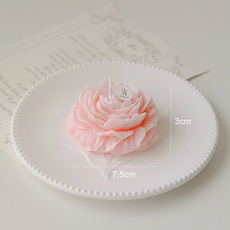 Singhua 2024 Wholesale New Colorful Handmade Romantic Flower Shape Peony Carving Gift Soy Wax Aromatherapy Scented Candle