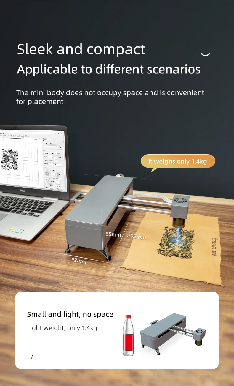 Portable Mini Small DIY Laser Engraving Machine Cutting for Metal Leather Glass Jewelry Wood Crystal Acrylic Leather Plastic