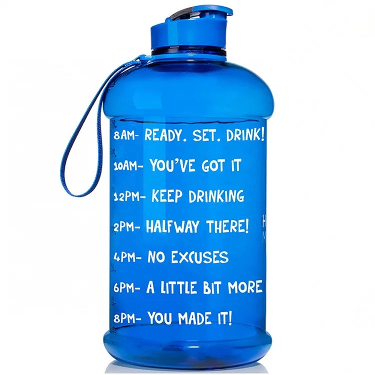 Custom Logo Half Gallon Body Building Sports Jug Gym Protein 2.2L Shaker Cheap BPA Free Water Bottles with Time Maker