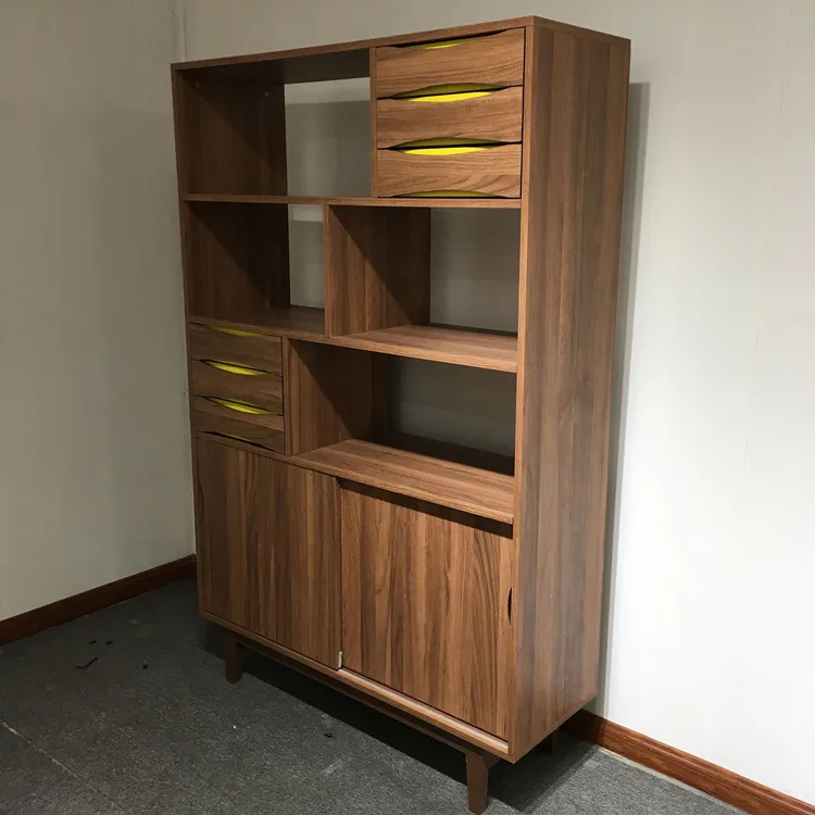 Popular Sale Wooden book shelf Bookcase Storage Display Wooden Bookcases for Living Room with Show Shelf Solid Wood Leg