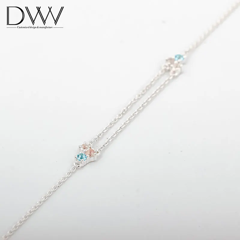 
2021 Wholesale Sterling Silver Claw Setting 925 Round Bracelet For Women Jewelry 