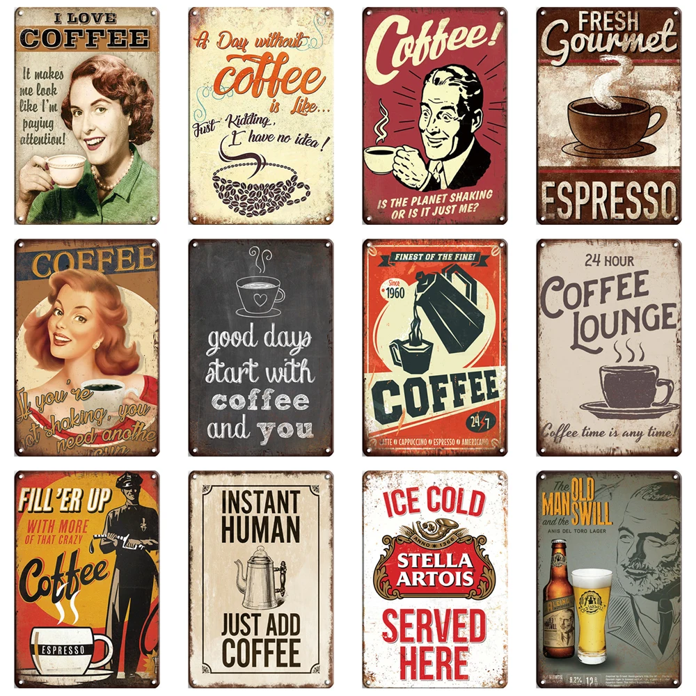 Custom vintage tin signs for decorative metal decoration tin sign vintage metal plate