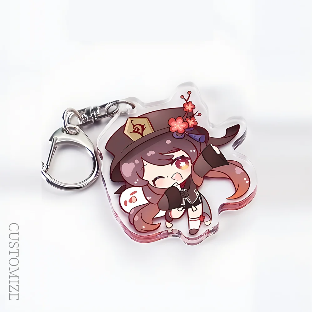 Promotional Cartoon Acrylic Epoxy Keychain Transparent Lovely Charms Phone Creative Two Side Printed Pendant Creative Custom