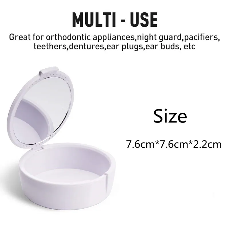 Retainer Case with mirror and ventilation holes Retainer Container Partial Denture Storage Box