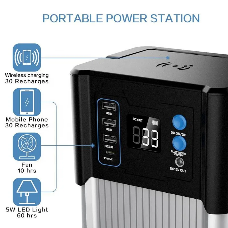 Hot Sell 300w Off-grid Generator Led Light Wireless Charger Solar Charging Portable Power Banks Power Station With Solar Panel
