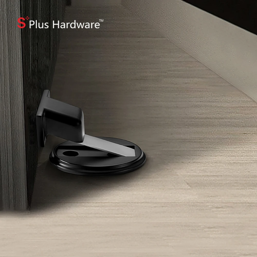 Door Accessories  Mount Doorstops Zinc Alloy Black Door Stop Magnetic Door Stop