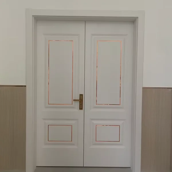 Customized High Quality Bedroom WPC skin door PVC door Flush Composite Doors internal PU foam/Honeycomb paper/ Veener Door