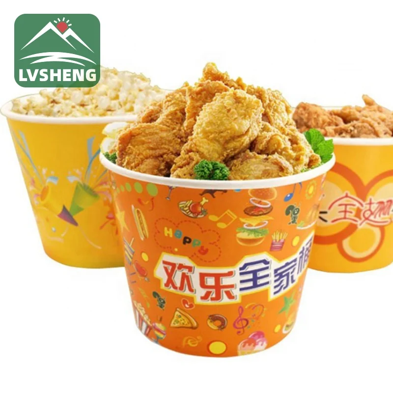 Hot Selling 65 oz 85 oz 15 0oz Take Away Custom Print KFC Fried Chicken Paper Bucket