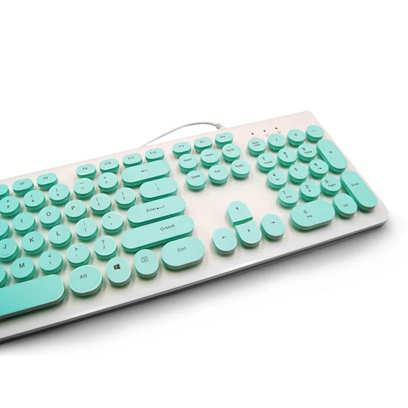 cute colorful keycaps design chocolate keys usb wired oem keyboard