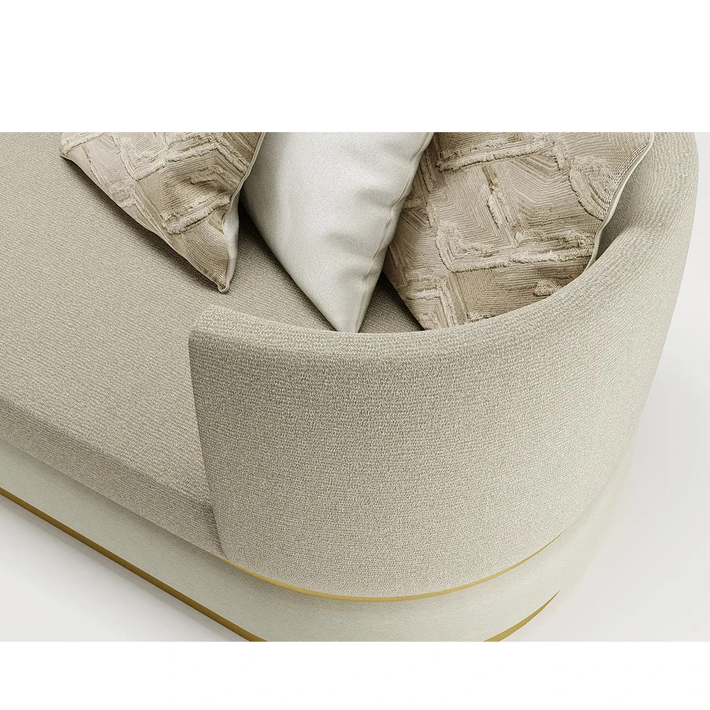 Contemporary  Chesterfield Sofa Set Gold Metal Fabric Living Room Furniture Sofas For Home Luxury