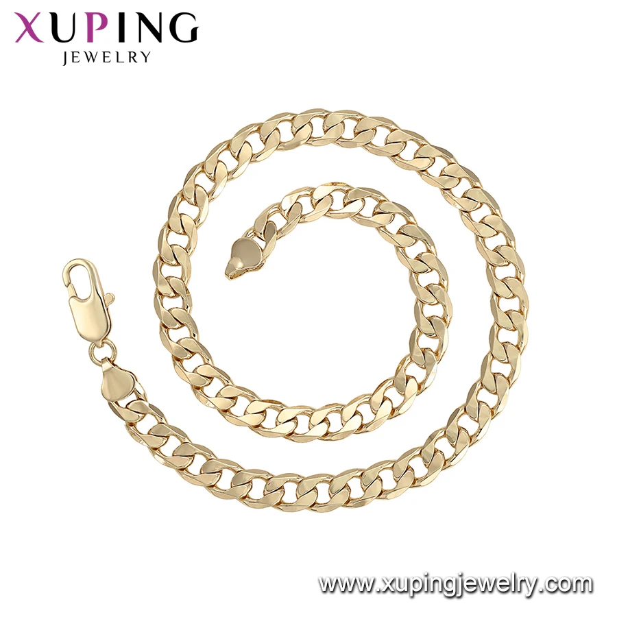 45991 Xuping Мода 14k позолоченные кубинские цепочки ожерелье для женщин/мужчин