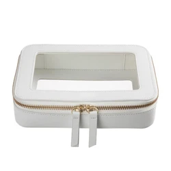 Cosmetic Bags & Cases Beauty Toolbox Custom Logo Leather Clear Transparent Cosmetics Travelling Luxury Makeup Bag